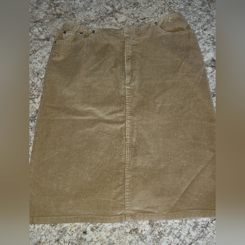 Duck Head Tan Corduroy Skirt With Pockets Size 12